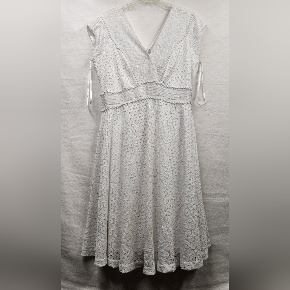 Lane Bryant Women's (Size 16/White) Midi A-line Dress
